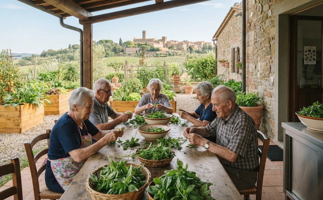 Montalcino, il pesto degli anziani: quando una Rsa diventa un orto che profuma di casa